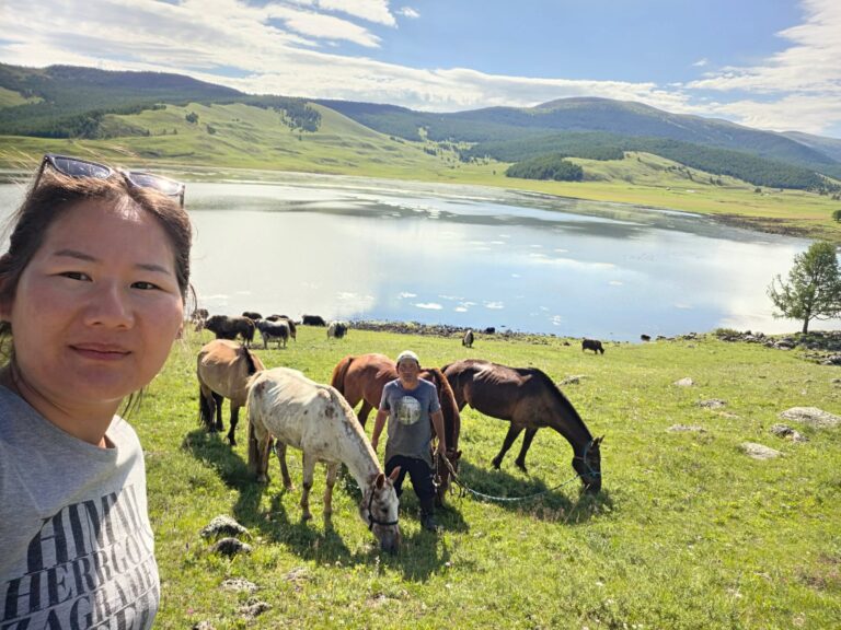 Chevaux au bord du lac